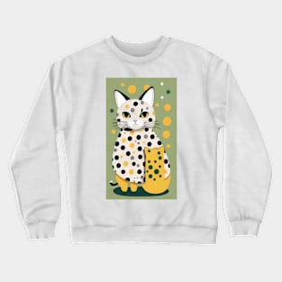 Paws and Polka Dots: A Feline Ballet Crewneck Sweatshirt